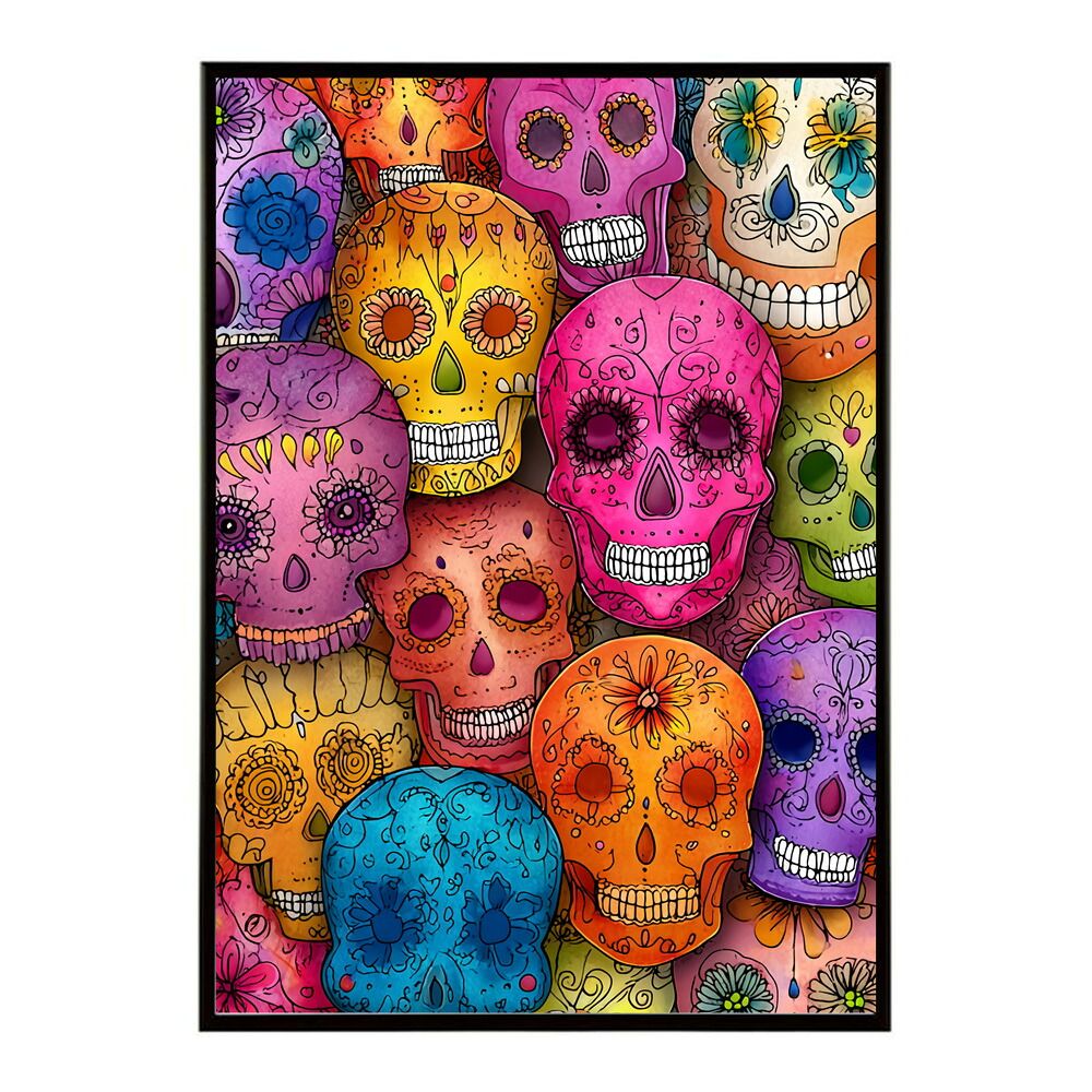 B1サイズ（約73x103cm）】【lm-poster-5410】【フレーム付き】ドクロ