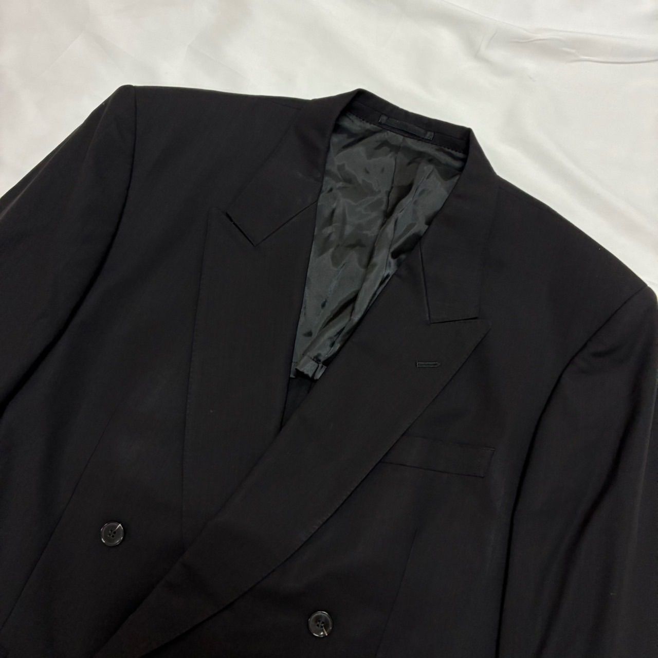 ゼニア Ermenegildo Zegna ダブル テーラードジャケット 黒 ブレザー