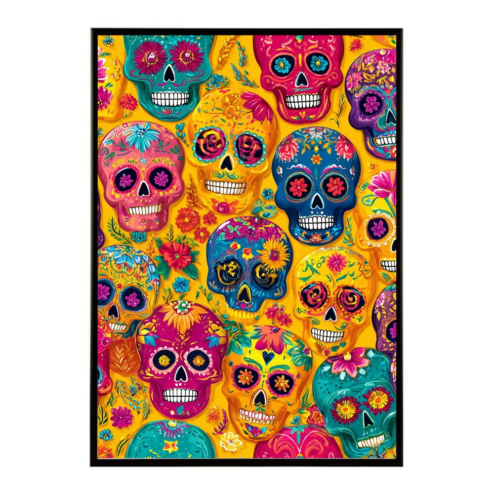 A0サイズ（約84x119cm）】【lm-poster-5419】【フレーム付き】ドクロ