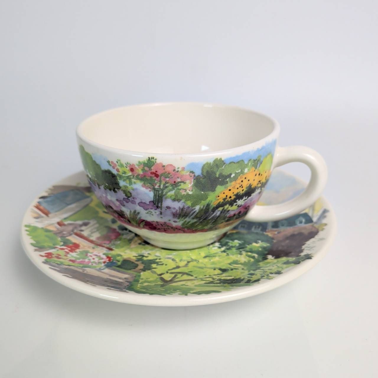 Gien ジアン フランス カップ＆ソーサ― 2客 パリ ジヴェルニー