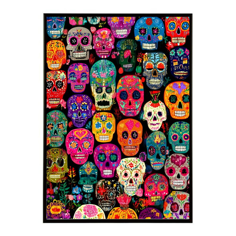 A3サイズ（約30×42cm）】【lm-poster-5132】【フレーム付き】ドクロ