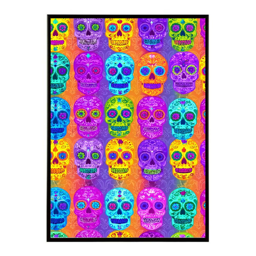 A1サイズ（約59x84cm）】【lm-poster-5239】【フレーム付き】ドクロ