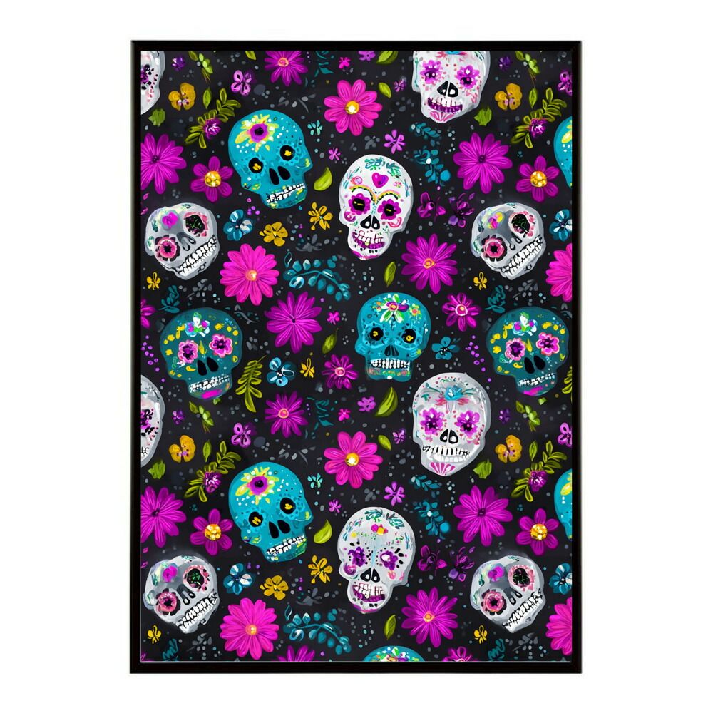 B2サイズ（約51x73cm）】【lm-poster-5434】【フレーム付き】ドクロ