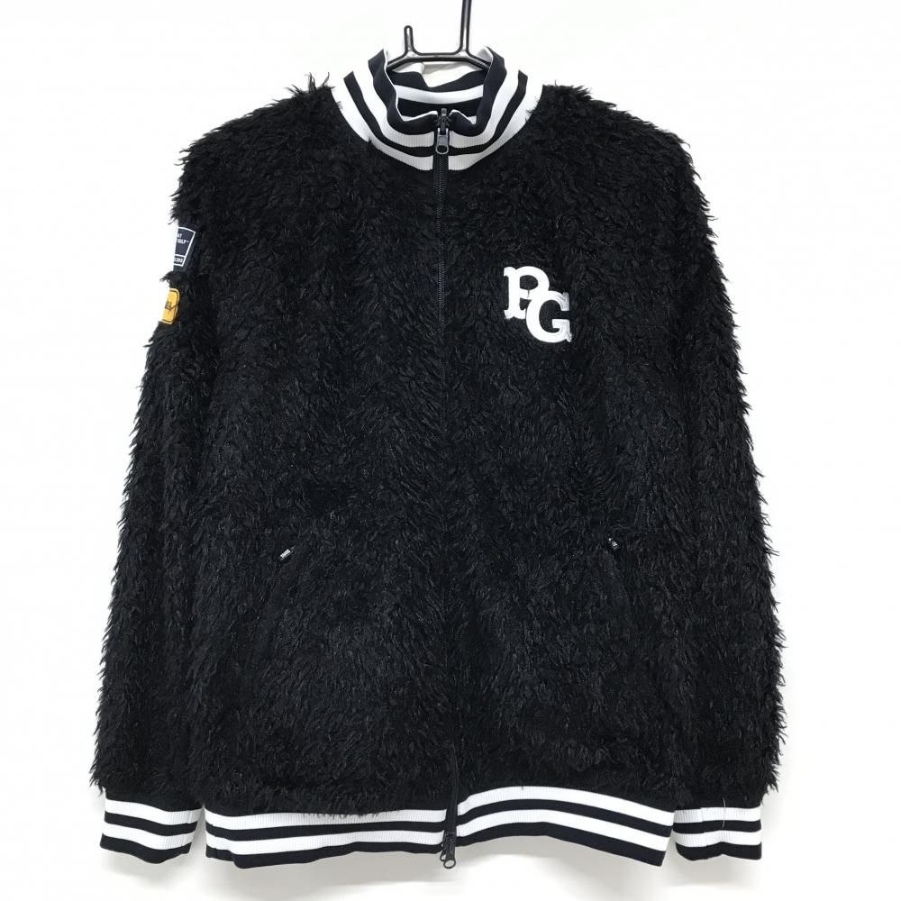 パーリーゲイツ リバーシブルジャケット 黒×白 ボア レディース 2(L