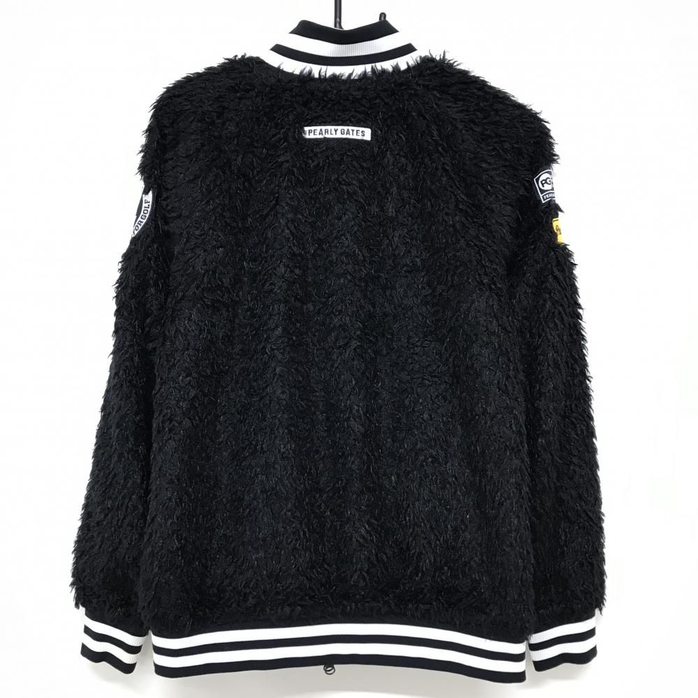 パーリーゲイツ リバーシブルジャケット 黒×白 ボア レディース 2(L