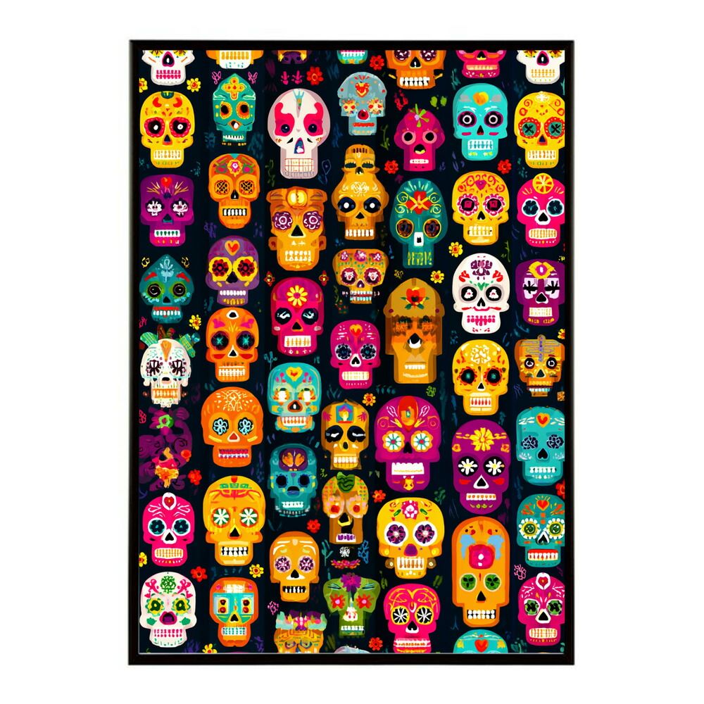 A0サイズ（約84x119cm）】【lm-poster-5347】【フレーム付き】ドクロ