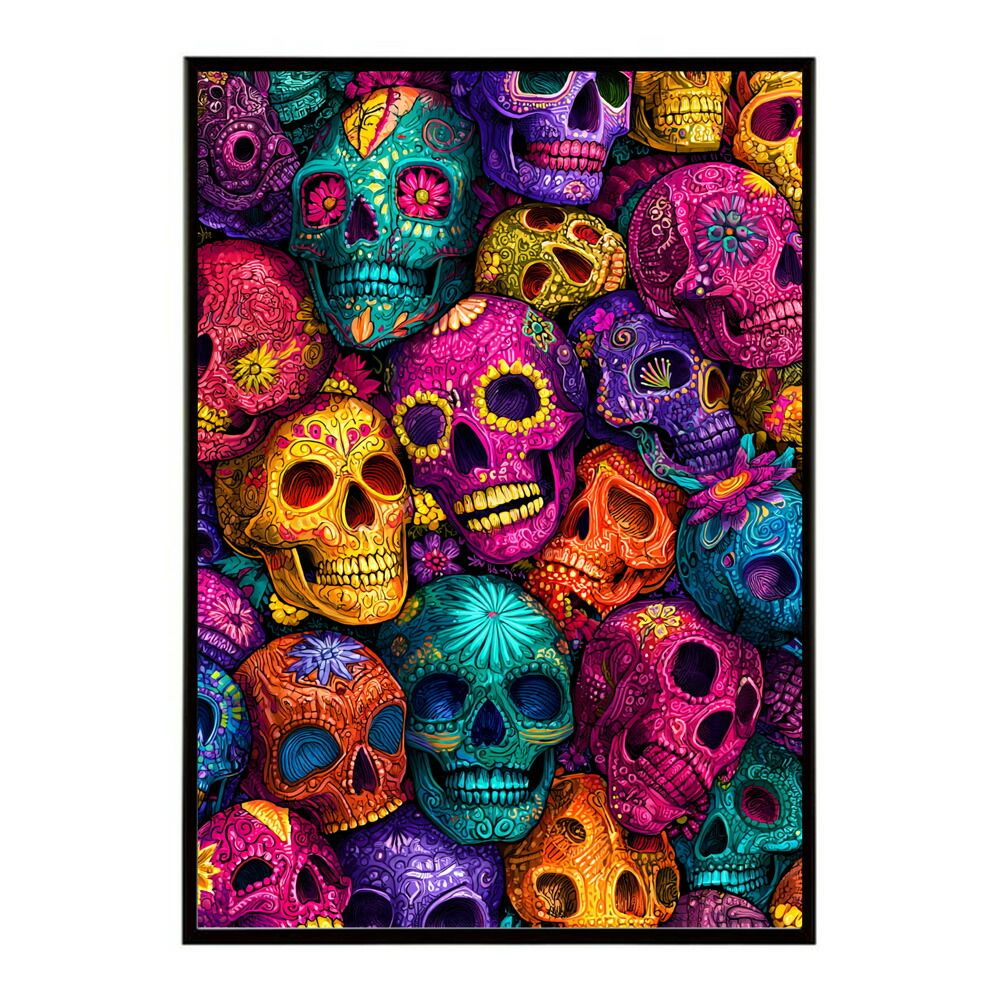 B2サイズ（約51x73cm）】【lm-poster-5235】【フレーム付き】ドクロ