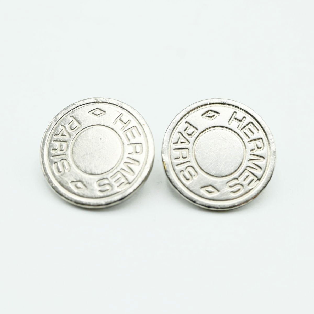 HERMES エルメス セリエ メタル ボタン 2点セット シルバー K 2512 006
