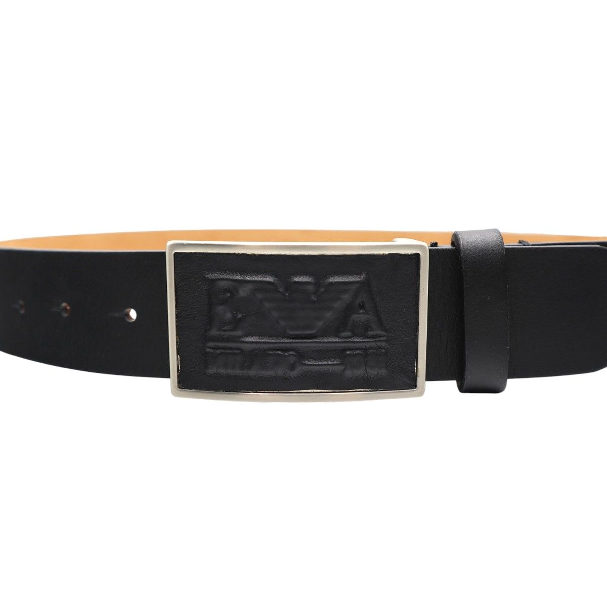 EMPORIO ARMANI エンポリオアルマーニ ロゴバックル レザーベルト 50 ブラック K 2512-k 060