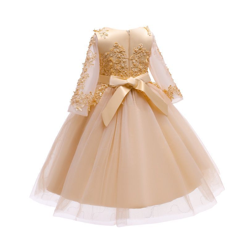  発表会 子供ドレス ロング こども 長袖 子ども キッズ 女の子 フォーマル 七五三 結婚式 ネイビー ピンク ミントグリーン 水色 ホワイト 紫 サックス ドレス 子供 ジュニア ワンピース ミモレ丈 kaili 07 ドレス フォーマル ドレス スーツ