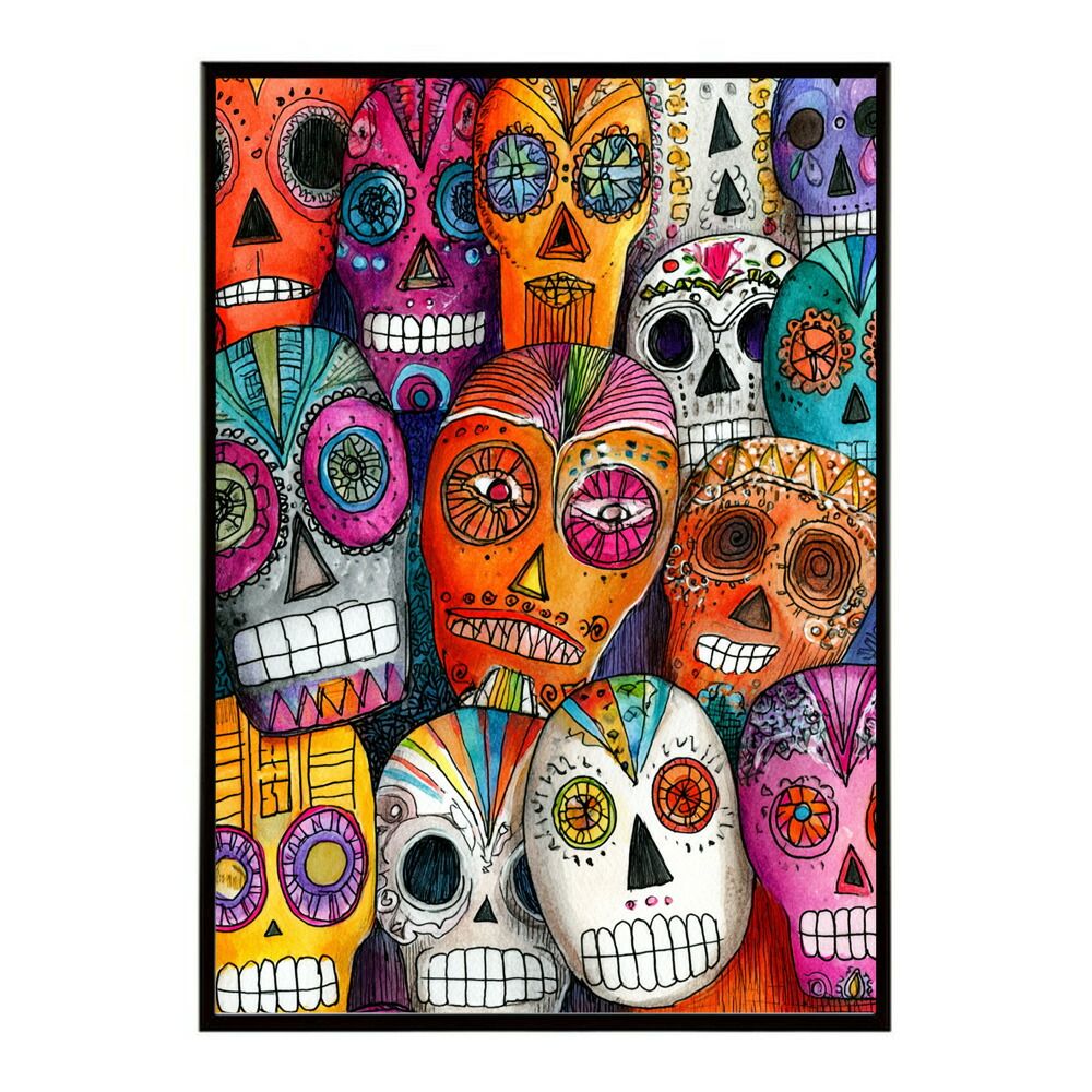 A0サイズ（約84x119cm）】【lm-poster-5445】【フレーム付き】ドクロ