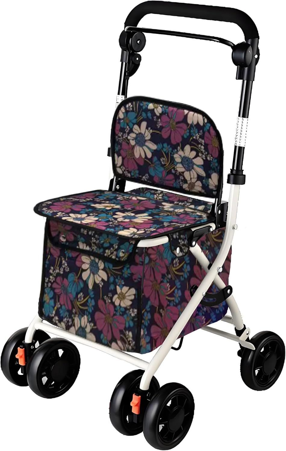 シルバーカー 軽量 コンパクト 3段高さ調節 花--525247