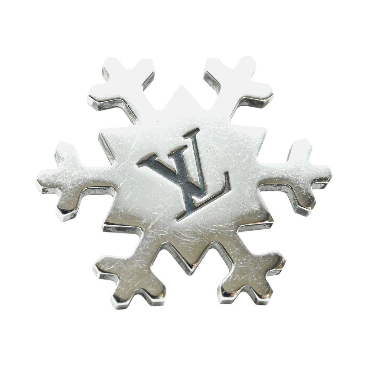 LOUIS VUITTON ルイヴィトン エトワール デ ネイジ スノーフレーク ピンブローチ ピンバッチ 2点セット シルバー ブラック K 2512-k 002 NP