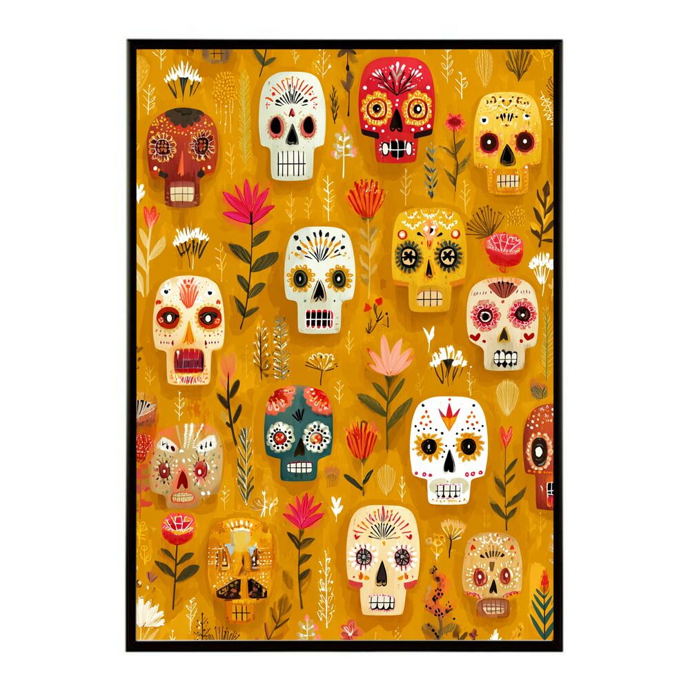 A1サイズ（約59x84cm）】【lm-poster-5457】【フレーム付き】ドクロ