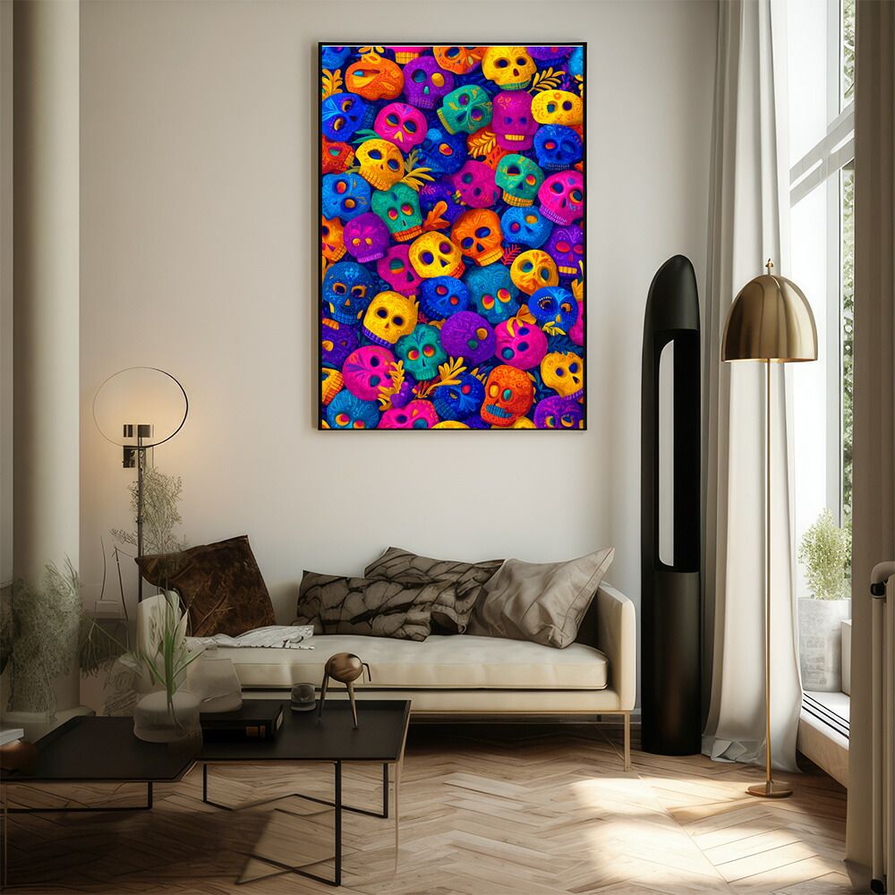 A1サイズ（約59x84cm）】【lm-poster-5467】【フレーム付き】ドクロ