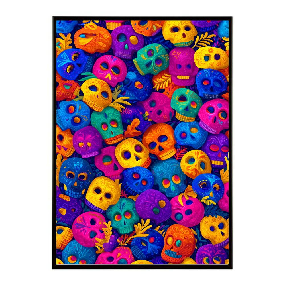 A1サイズ（約59x84cm）】【lm-poster-5467】【フレーム付き】ドクロ