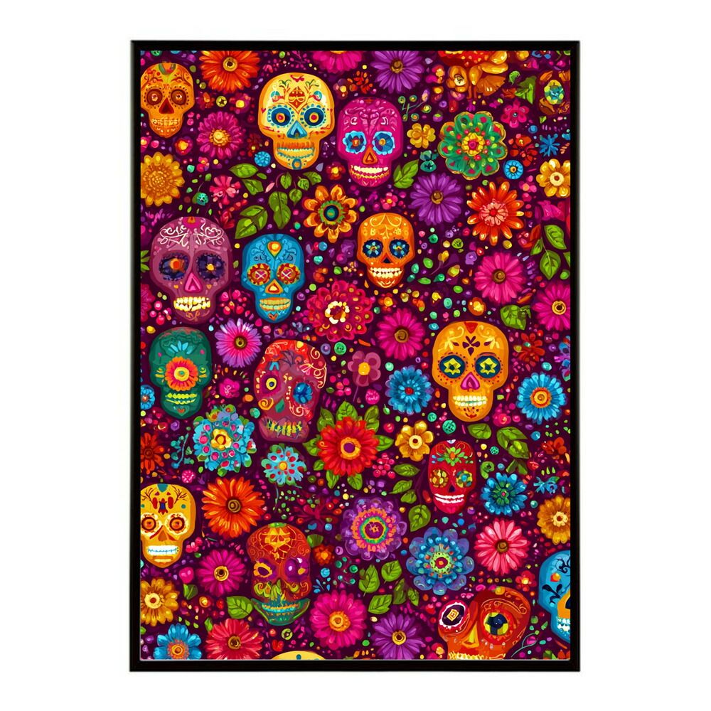 B4サイズ（約25x36cm）】【lm-poster-5469】【フレーム付き】ドクロ