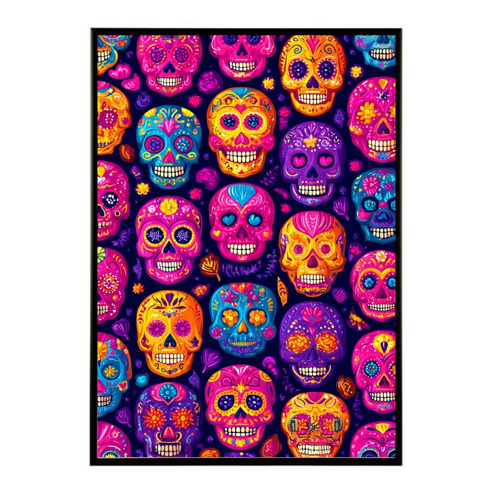 L判　イラストポスター 25枚セット B4サイズ（約25x36cm）】【lm-poster-5474】【フレーム付き】ドクロ