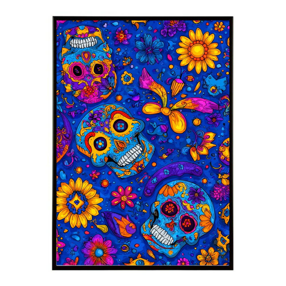 A1サイズ（約59x84cm）】【lm-poster-5173】【フレーム付き】ドクロ