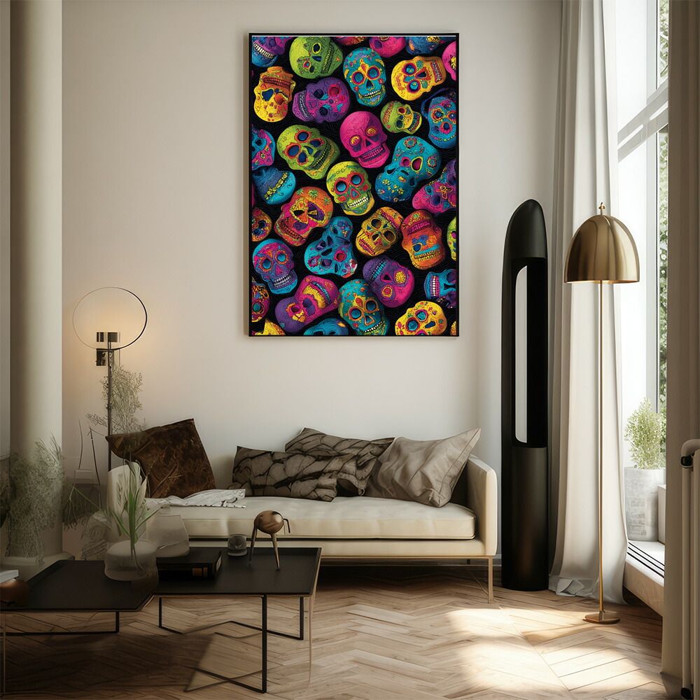 B1サイズ（約73x103cm）】【lm-poster-5479】【フレーム付き】ドクロ