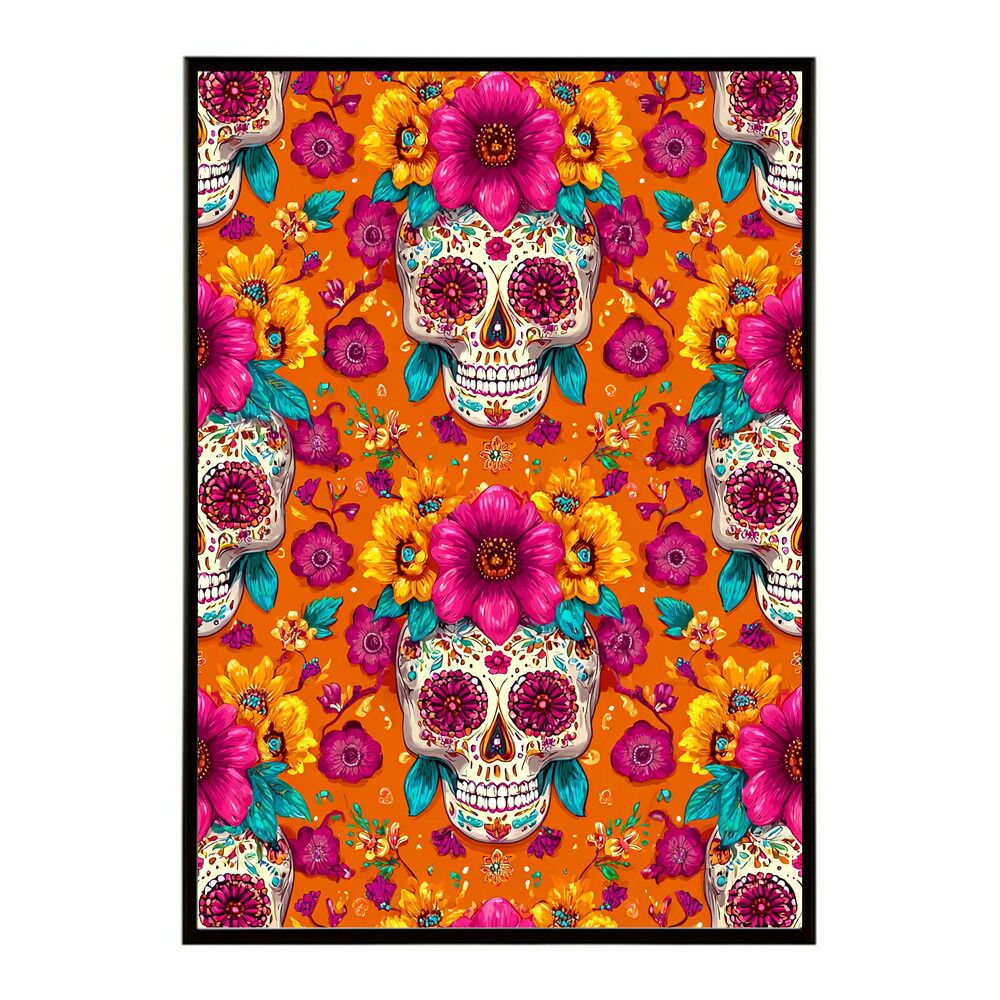 B2サイズ（約51x73cm）】【lm-poster-5478】【フレーム付き】ドクロ