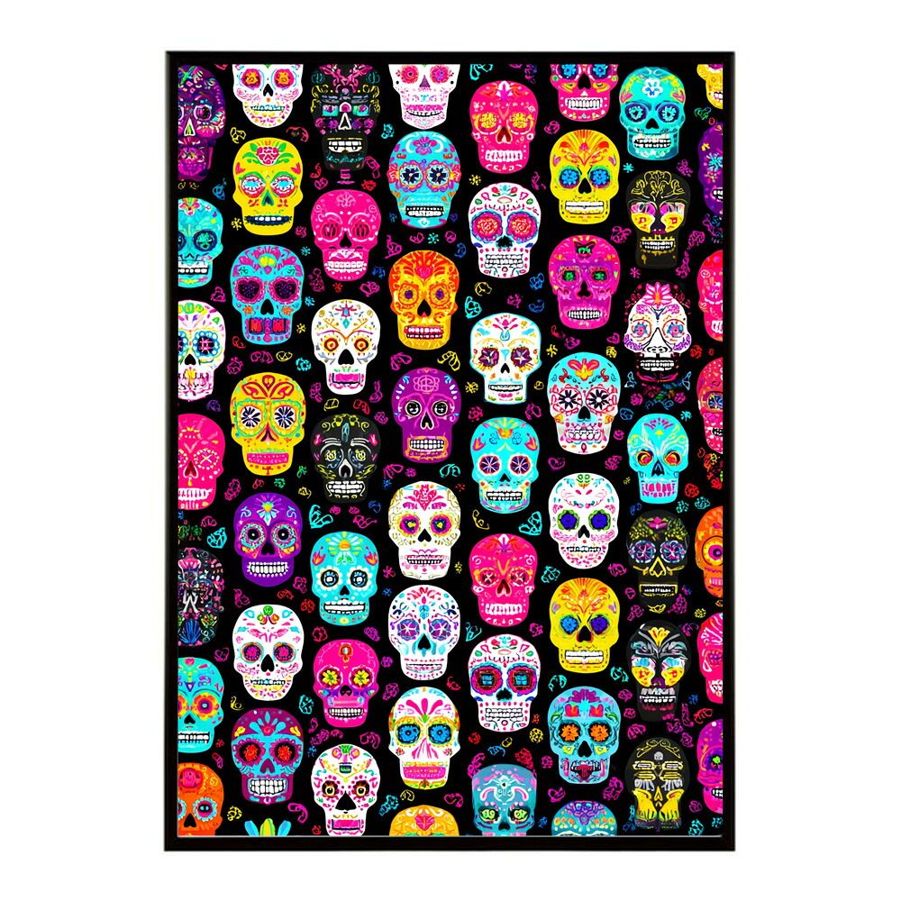 A0サイズ（約84x119cm）】【lm-poster-5485】【フレーム付き】ドクロ