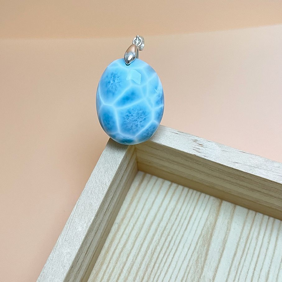 上 120 Aラリマー ペンダント 天然石 約27.8 21.8 11 mm ZB 9880