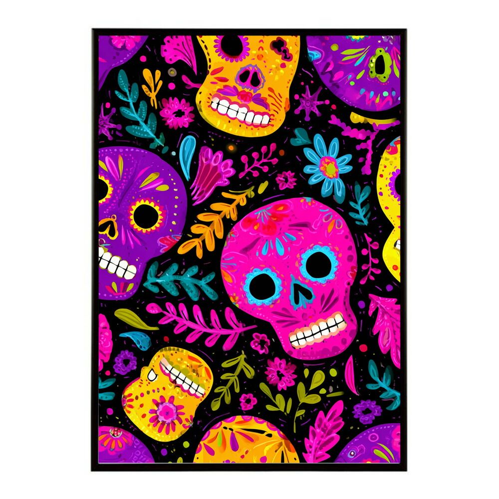 A1サイズ（約59x84cm）】【lm-poster-5249】【フレーム付き】ドクロ