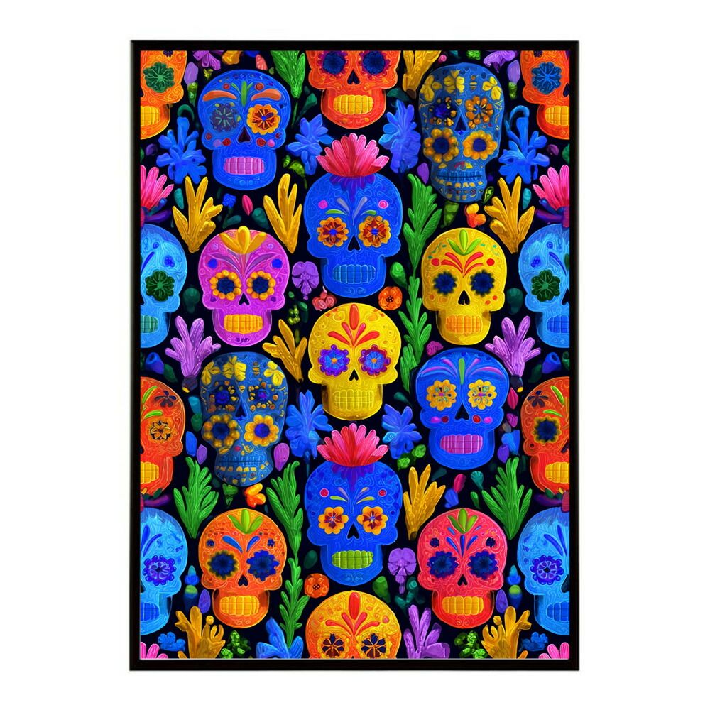 A4サイズ（約21x30cm）】【lm-poster-5491】【フレーム付き】ドクロ