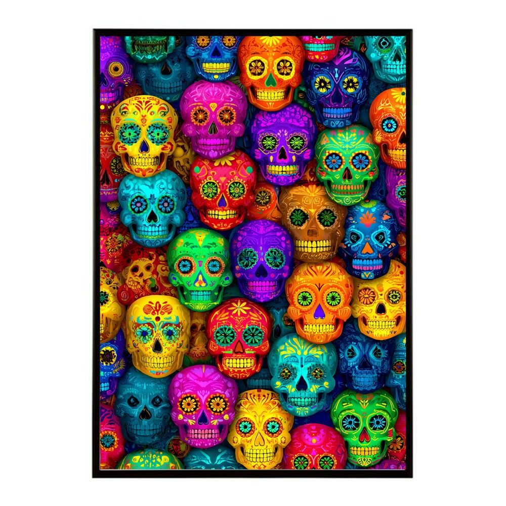 A1サイズ（約59x84cm）】【lm-poster-5494】【フレーム付き】ドクロ