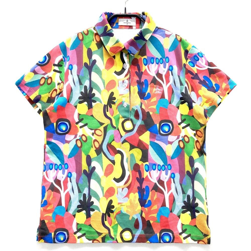 サイズ：M MUNSING WEAR マンシングウェア MGWRJA13 半袖ポロシャツ 総柄 グリーン系 [240101528867] ゴルフウェア レディース ストスト