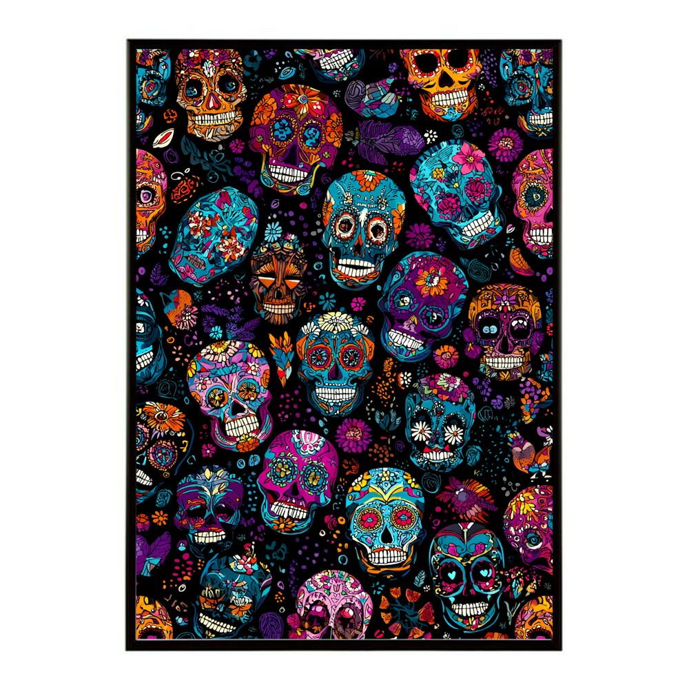 B2サイズ（約51x73cm）】【lm-poster-5145】【フレーム付き】ドクロ