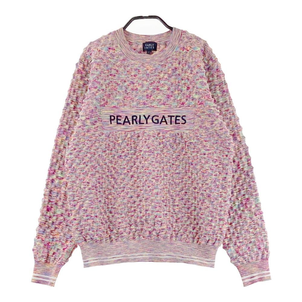 サイズ 1 PEARLY GATES パーリーゲイツ モデル 凹凸編み ニットセーター ピンク系 ゴルフウェア レディース ストスト