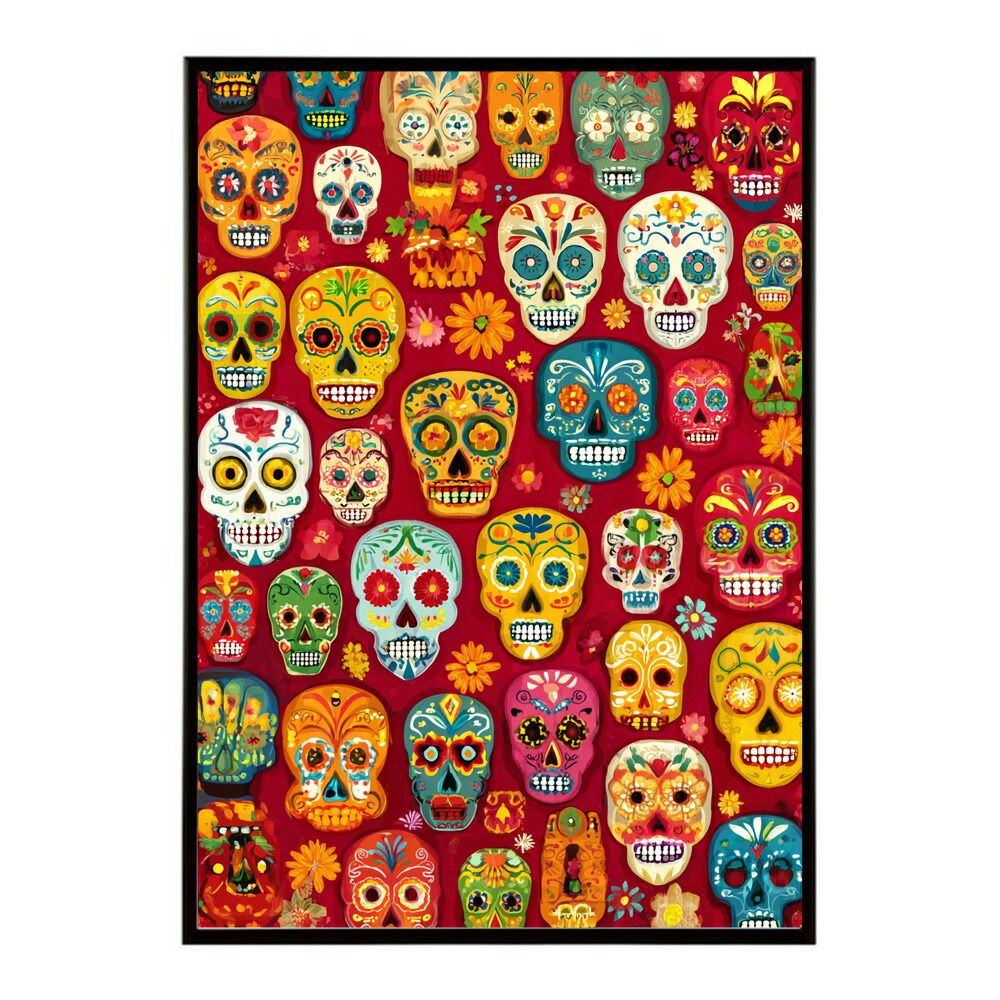 B4サイズ（約25x36cm）】【lm-poster-5499】【フレーム付き】ドクロ