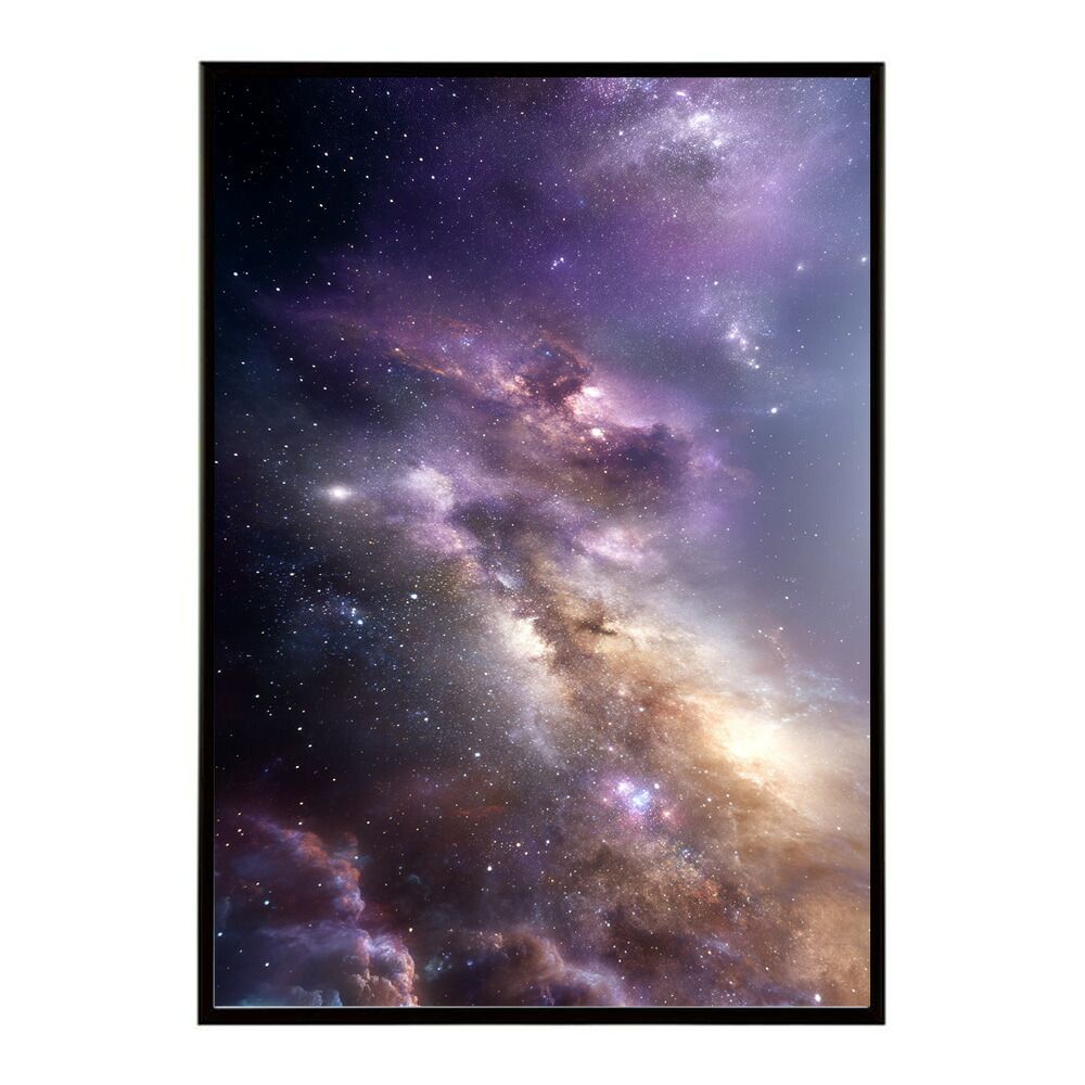 【B3サイズ（約36x51cm）】【lm-poster-550】【フレーム付き】宇宙 ポスター 銀河 惑星 星 星空 アートプリント 北欧風 壁掛け モダン リビング 玄関 寝室 子供部屋