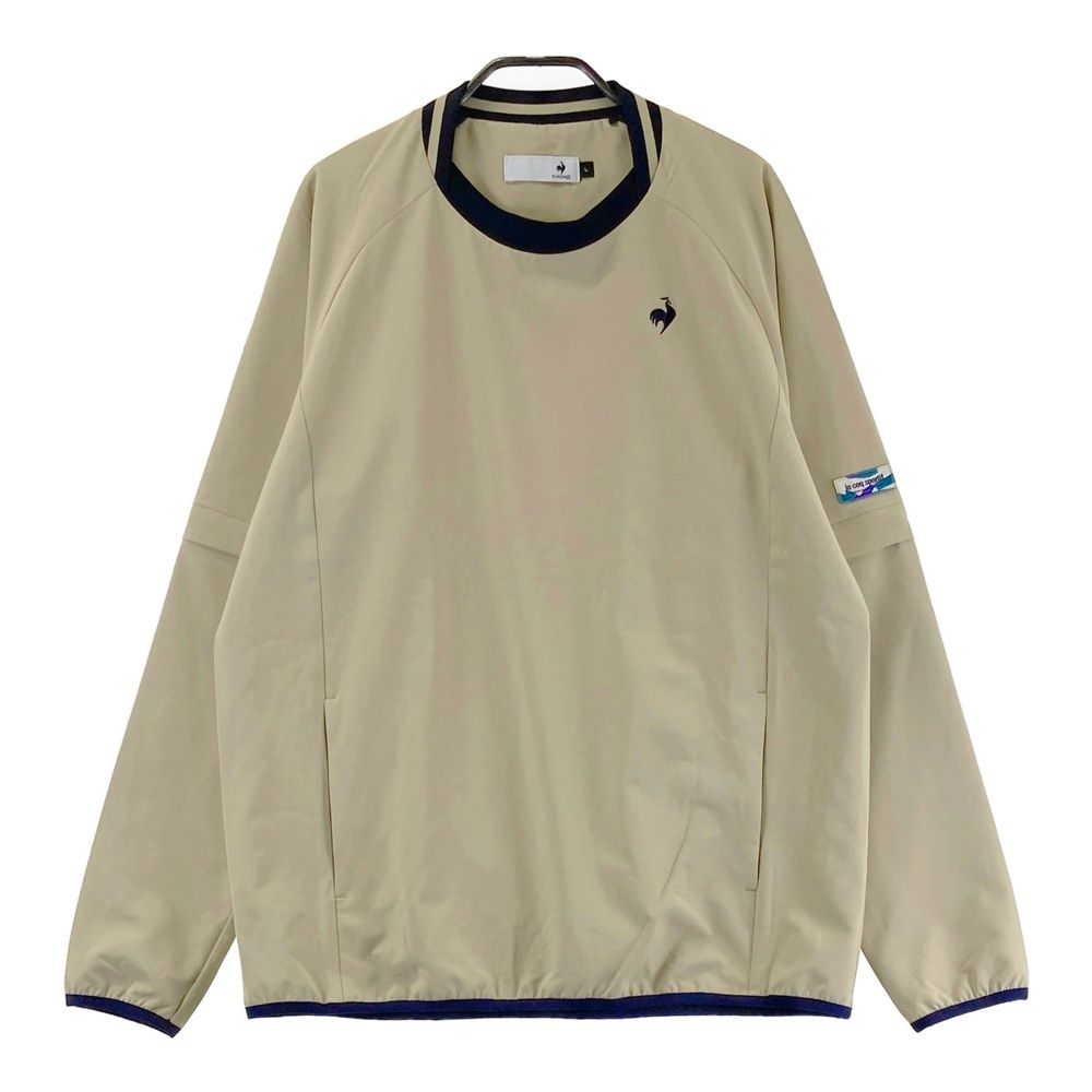 サイズ L LE COQ GOLF ルコックゴルフ 2 WAY プルオーバー ベージュ系 ゴルフウェア メンズ ストスト