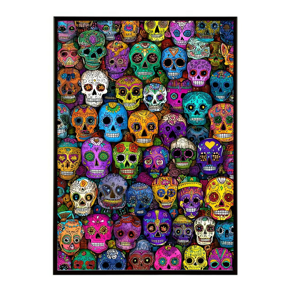 B4サイズ（約25x36cm）】【lm-poster-5503】【フレーム付き】ドクロ