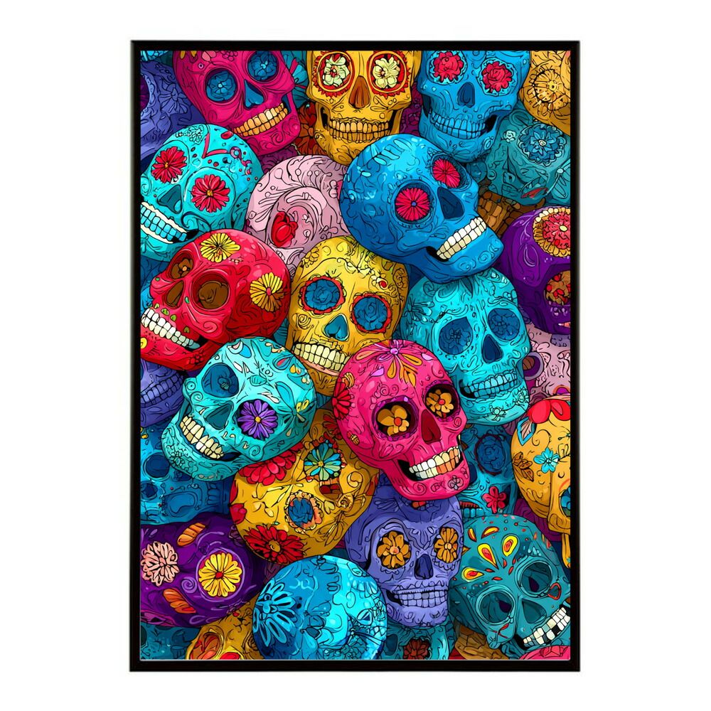 A2サイズ（約42x59cm）】【lm-poster-5505】【フレーム付き】ドクロ