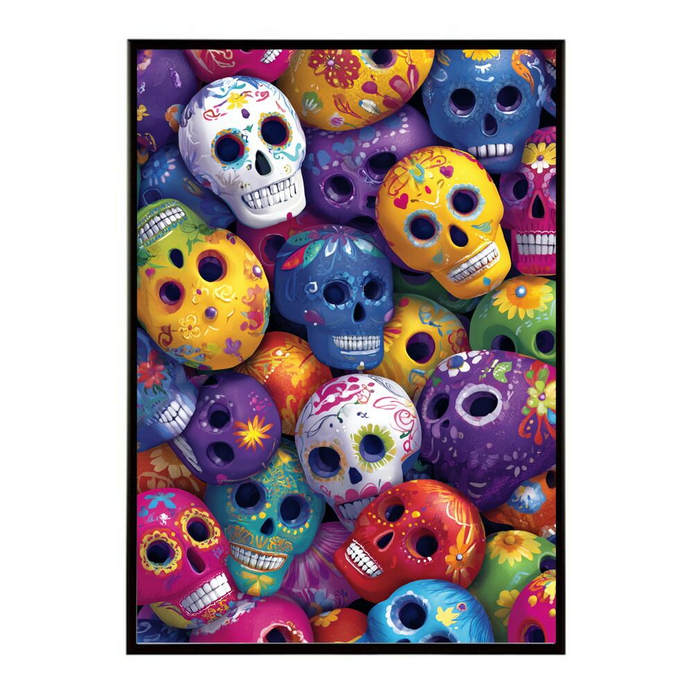 A1サイズ（約59x84cm）】【lm-poster-5509】【フレーム付き】ドクロ