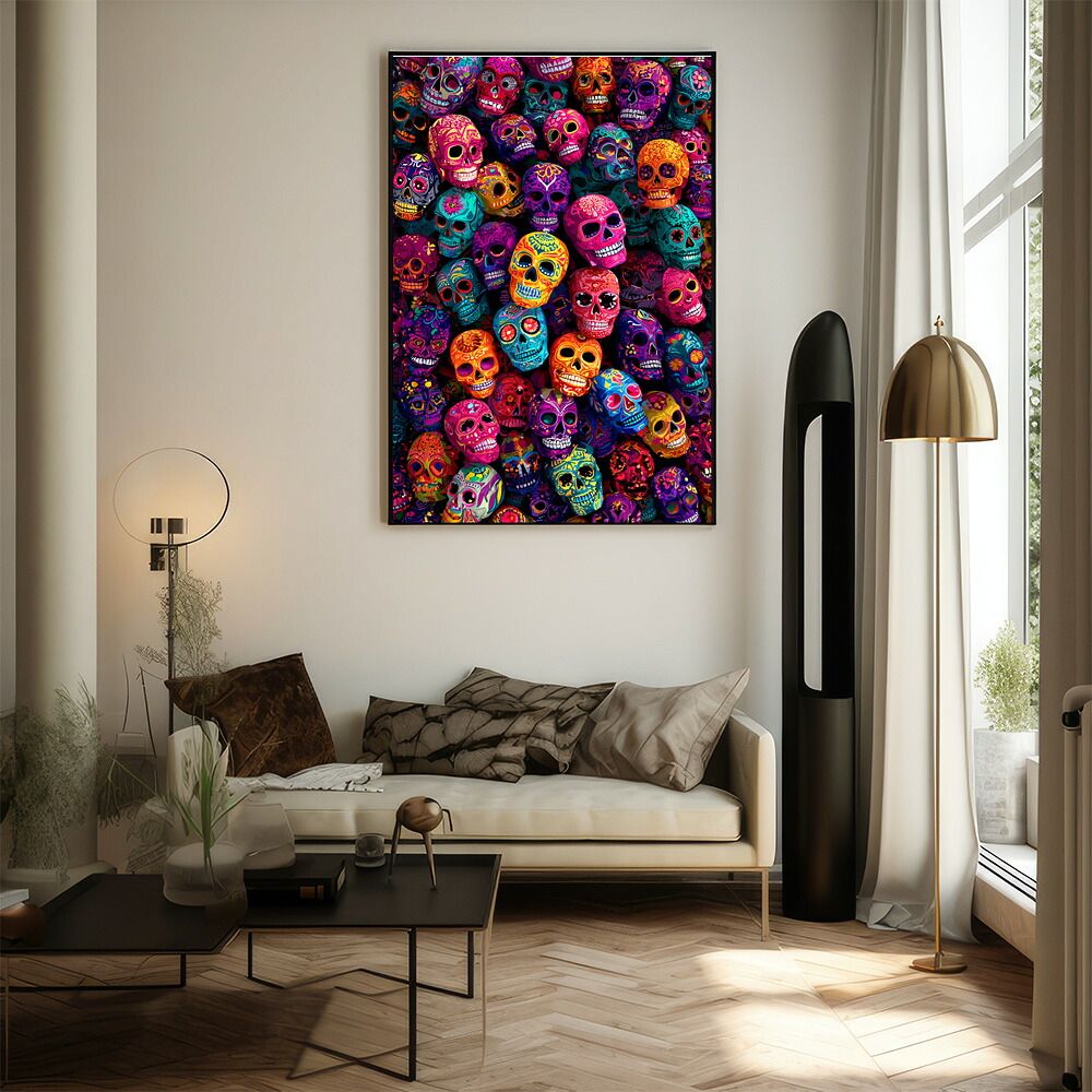 A2サイズ（約42x59cm）】【lm-poster-5511】【フレーム付き】ドクロ