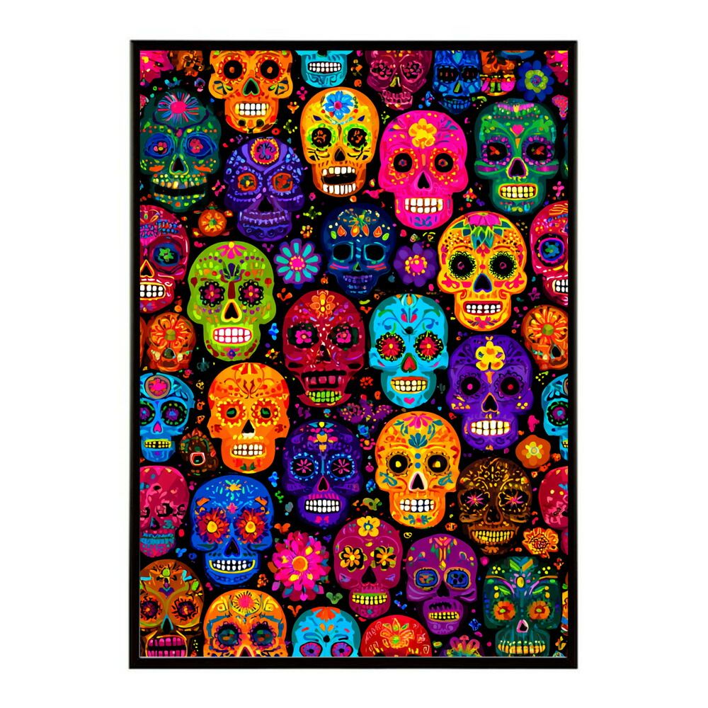 A0サイズ（約84x119cm）】【lm-poster-5512】【フレーム付き】ドクロ