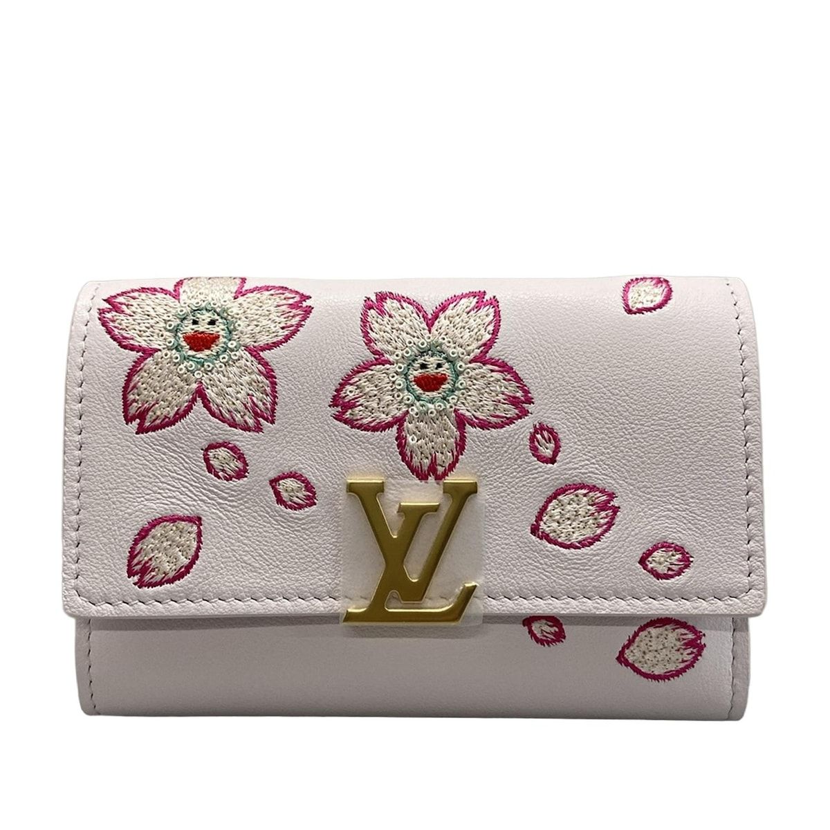 LOUIS VUITTON ルイヴィトン 3つ折り財布 カプシーヌ LV TMポルトフォイユカプシーヌコンパクト M 13445 ピンク レザー