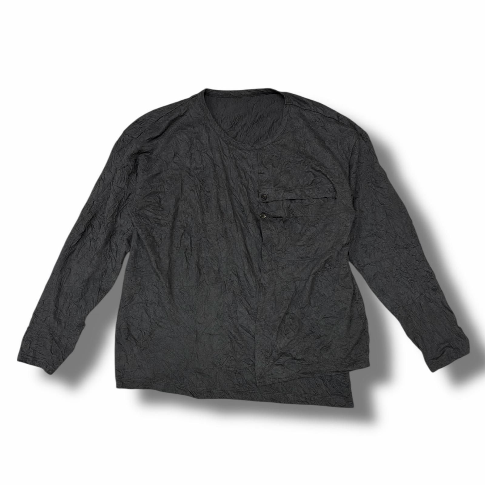 Ground Y シワ加工ポケットデザインカットソー ロンT ヨウジヤマモト グラウンドワイ GM-T 26-042 ブラック 1 4280 M