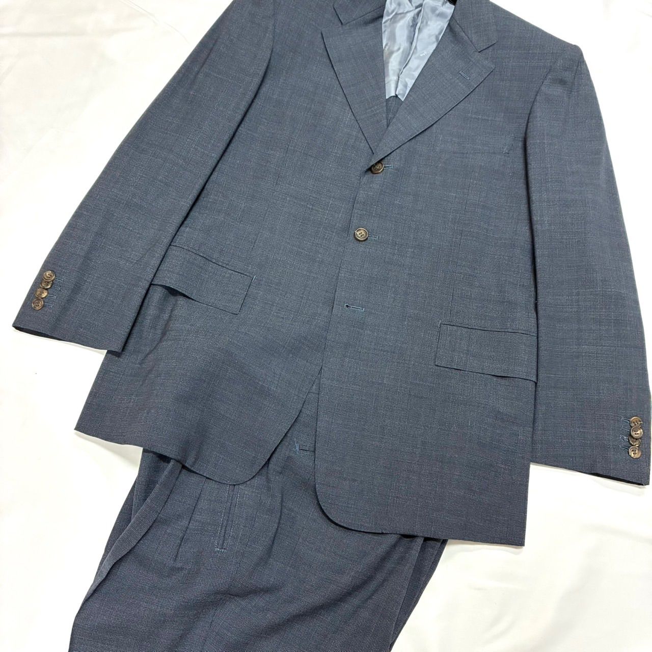 美品】ゼニア スーツ セットアップ カシミヤ混 グレー L相当 94A6 美品