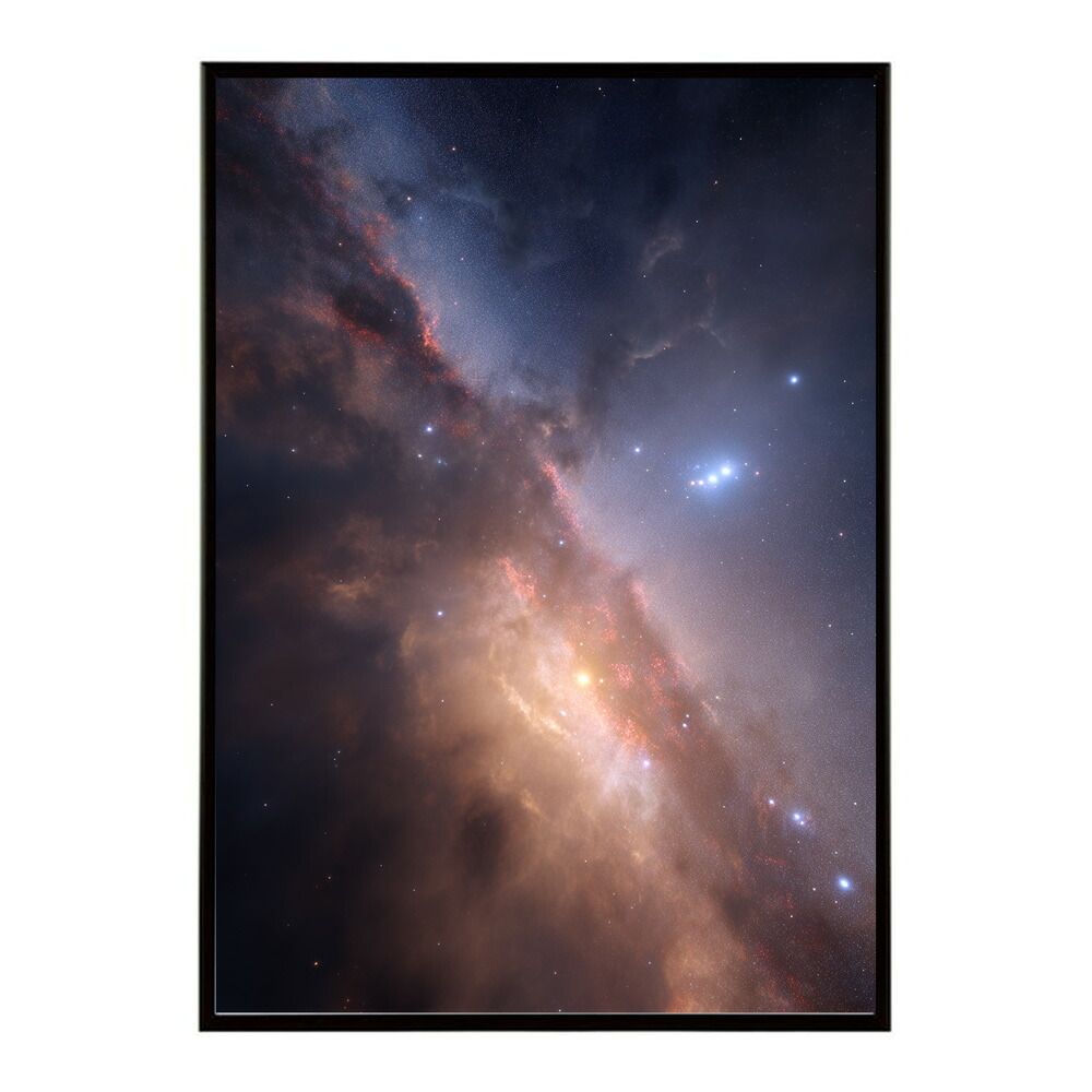 【B4サイズ（約25x36cm）】【lm-poster-560】【フレーム付き】宇宙 ポスター 銀河 惑星 星 星空 アートプリント 北欧風 壁掛け モダン リビング 玄関 寝室 子供部屋