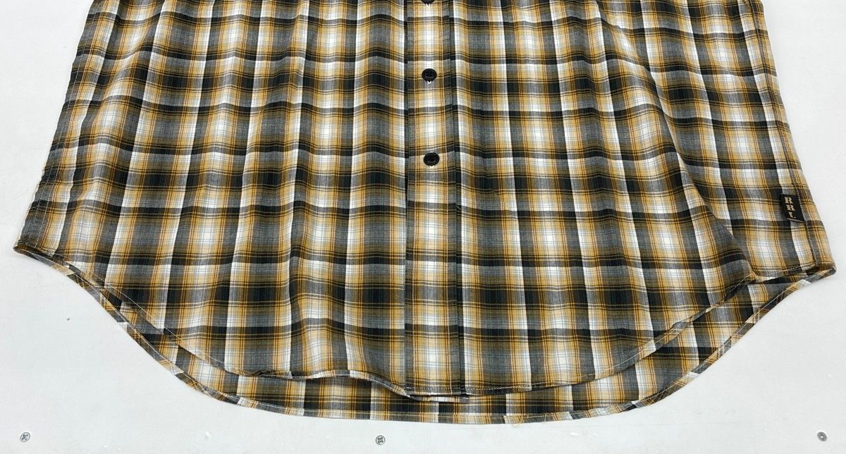 ズ*ー様 三つ星タグRRLダブルアールエル半袖レーヨンオンブレチェックシャツラル ズ*ー様 三つ星タグRRLダブルアールエル半袖レーヨンオンブレチェック