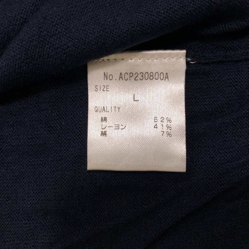  コ Anne Coquine アンコキーヌ オリジナルボタンシルクミックスアンサンブルニット ネイビー L 長袖 ニット セーター