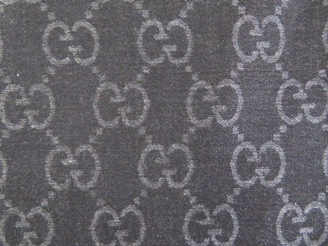  T 10 GUCCI グッチ GG柄 ショール ストール ウール シルク ブラック グレー マフラー 小物