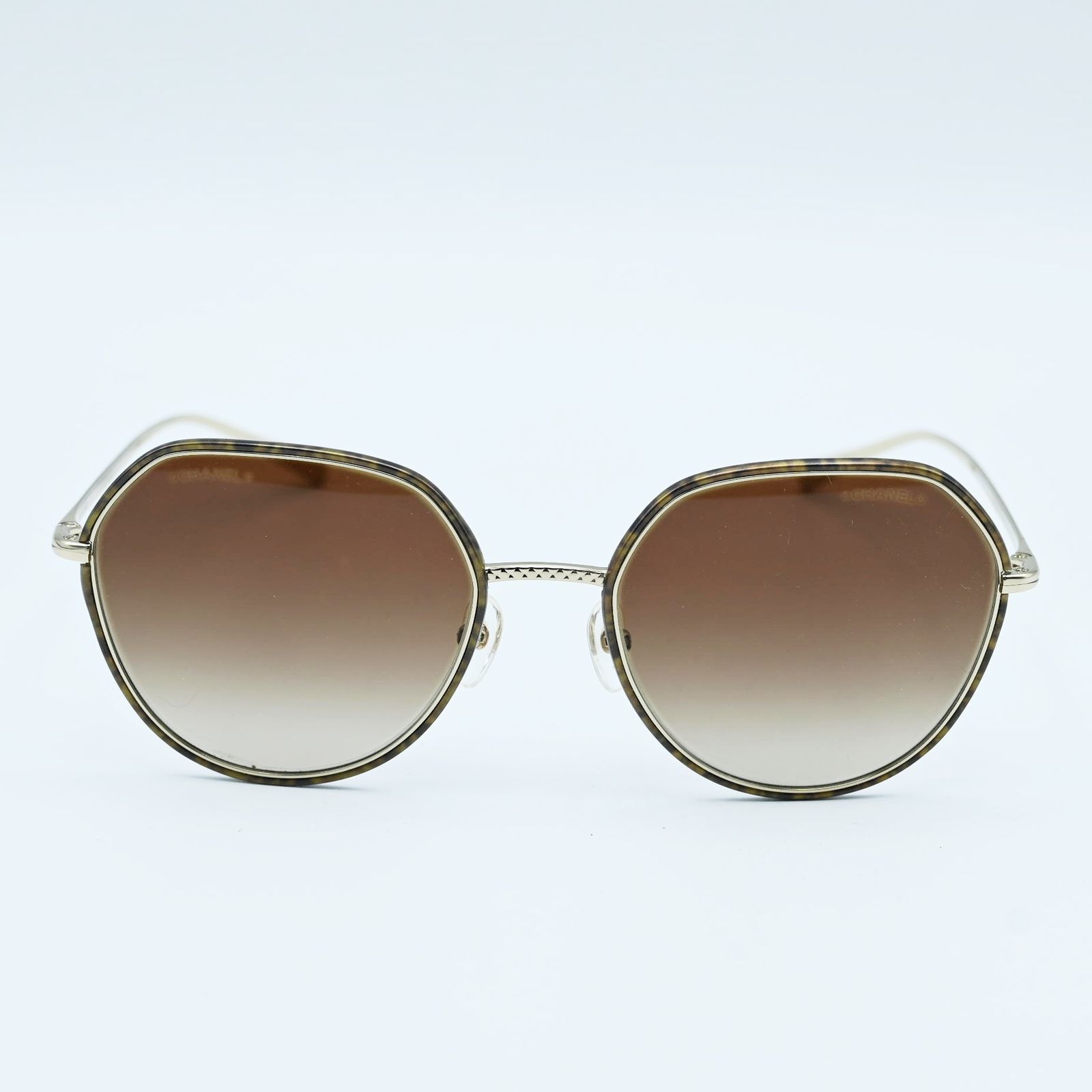 T 08 CHANEL シャネル メタルフレーム サングラス ゴールド ブラウン 4251-J