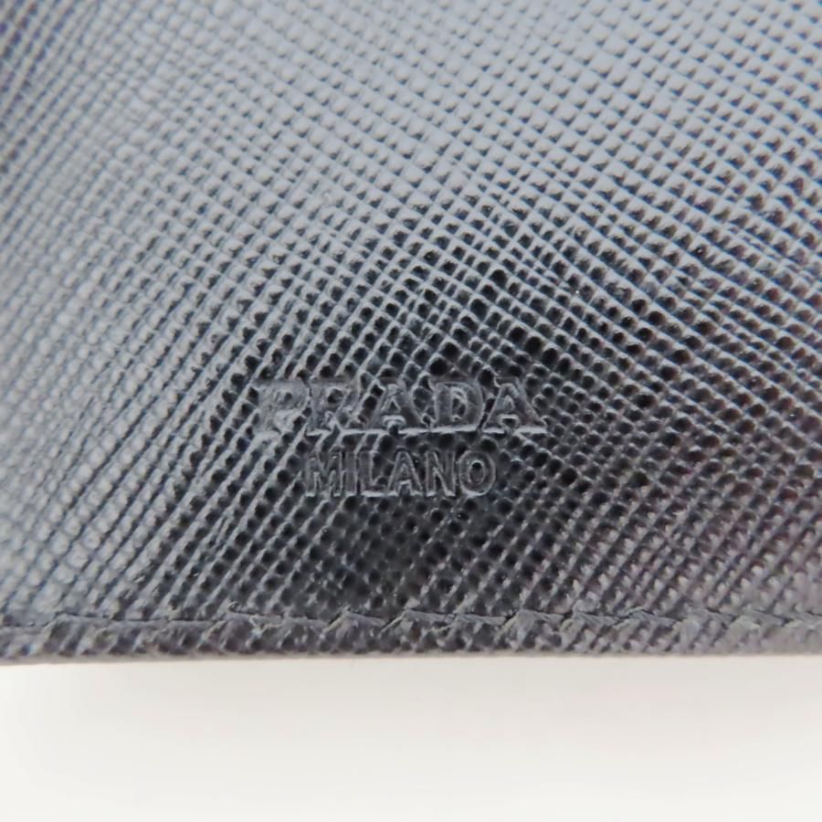  K 09 PRADA プラダ ロゴプレート ナイロン レザー 三つ折り財布 ブラック ゴールド 1 M 0510 三つ折り財布 折り財布